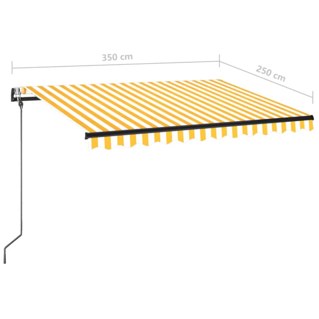 Tenda Automatica Sensore Vento e LED 350x250 cm Gialla Bianca | homemem39
