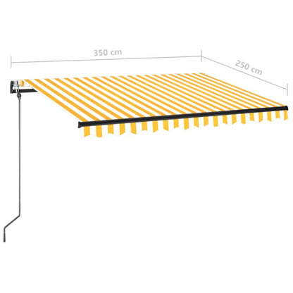 Tenda Automatica Sensore Vento e LED 350x250 cm Gialla Bianca | homemem39