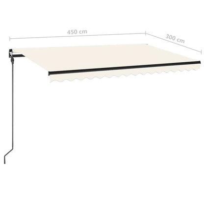 Tenda da Sole Retrattile Manuale 450x300 cm Crema | homemem39
