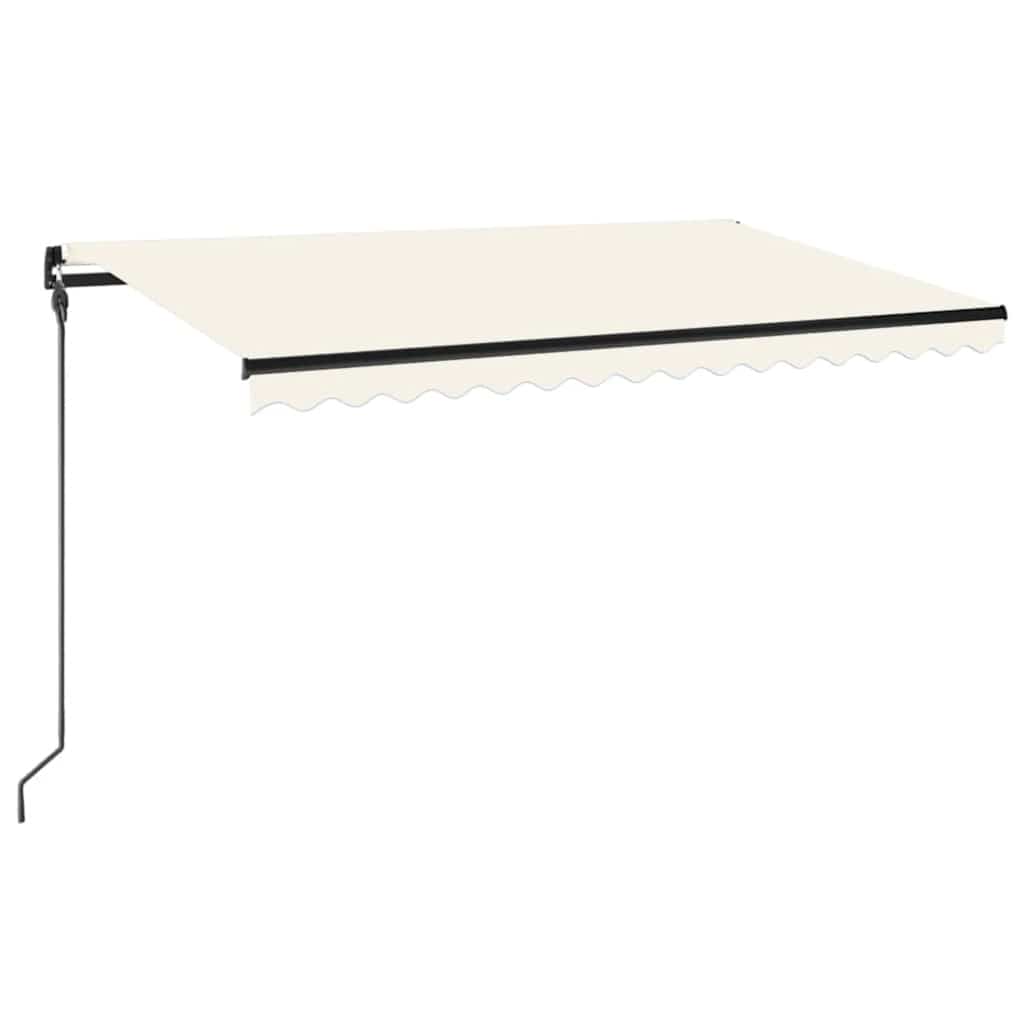 Tenda da Sole Retrattile Manuale con LED 450x300 cm Crema | homemem39