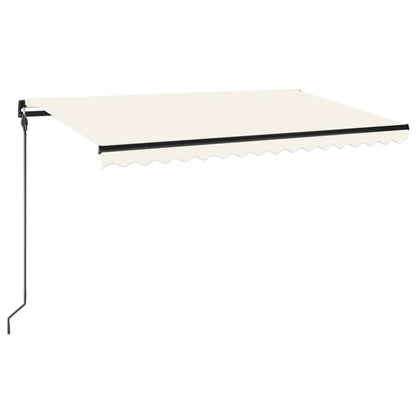 Tenda da Sole Retrattile Manuale con LED 450x300 cm Crema | homemem39