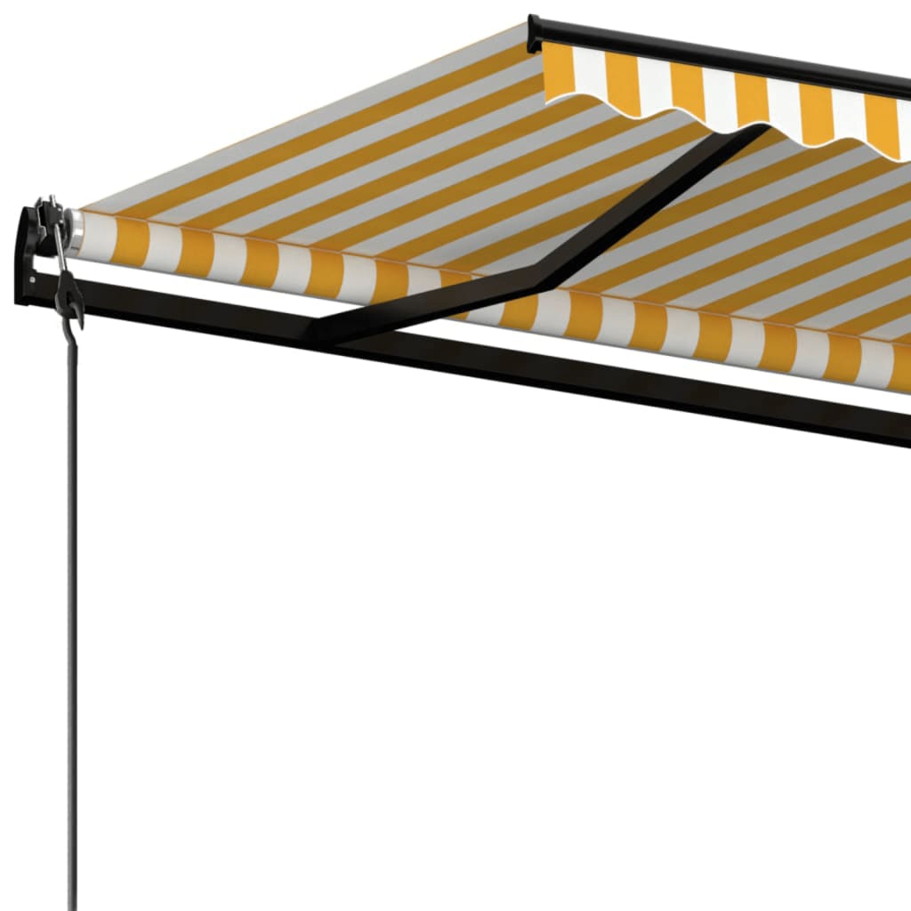 Tenda da Sole Retrattile Automatica 450x300 cm Gialla e Bianca - homemem39