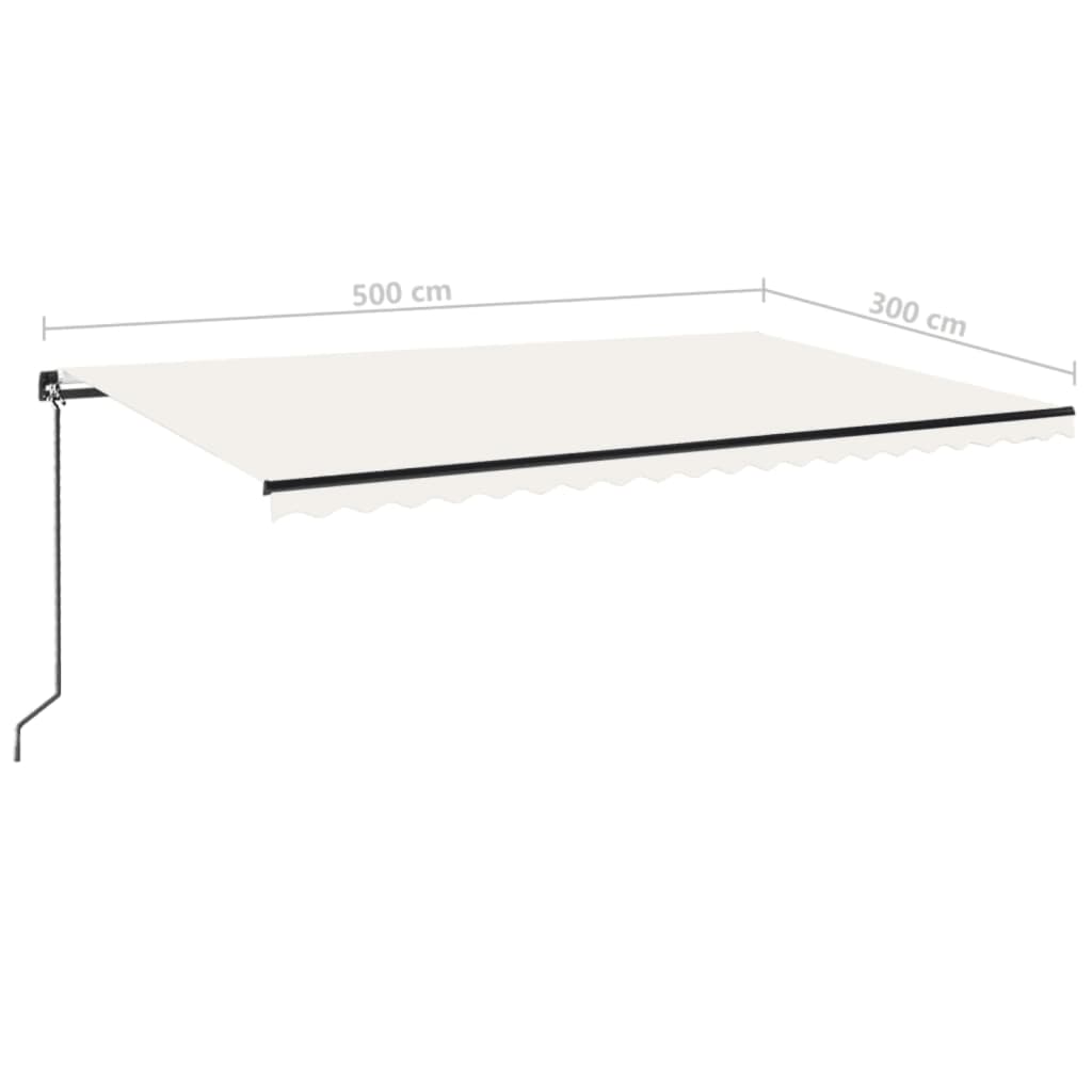 Tenda da Sole Retrattile Manuale 500x300 cm Crema - homemem39