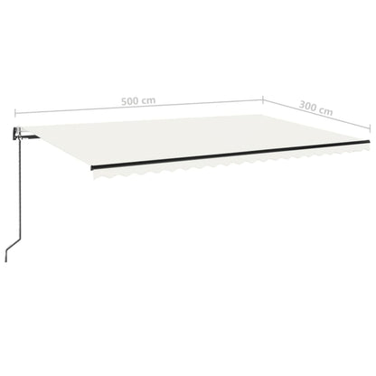 Tenda Automatica con Sensore Vento e LED 500x300 cm Crema | homemem39