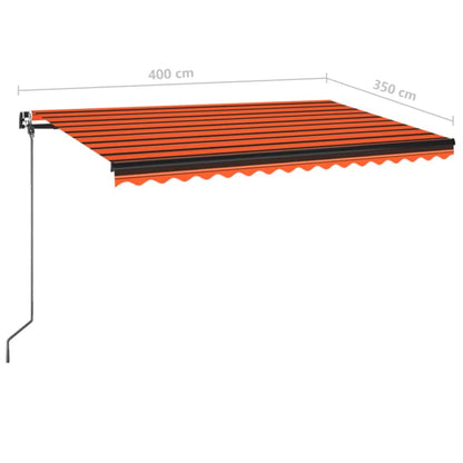 Tenda da Sole Manuale Retrattile 400x350 cm Arancione e Marrone - homemem39