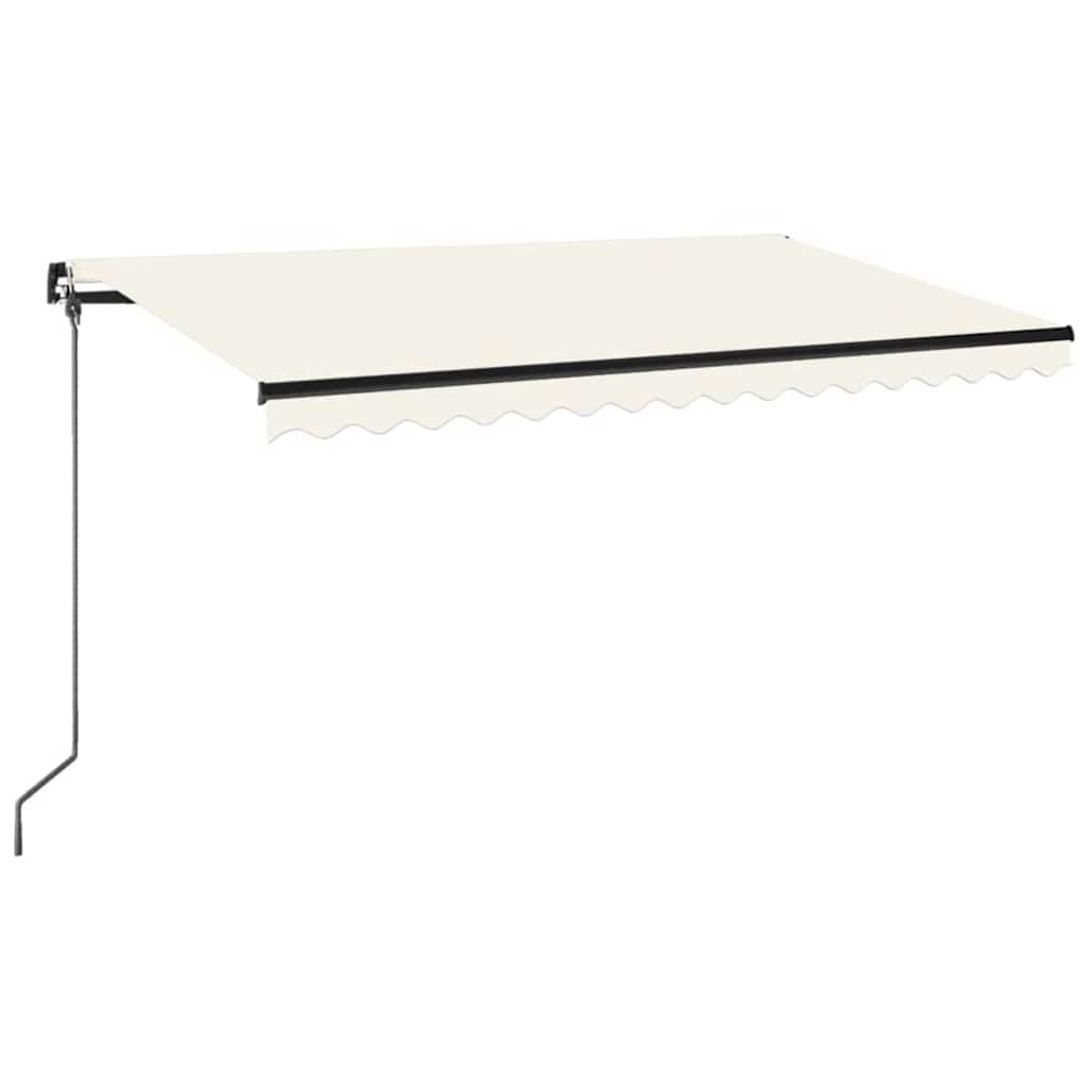 Tenda da sole manuale con LED solare 4 x 3,5 m Crema