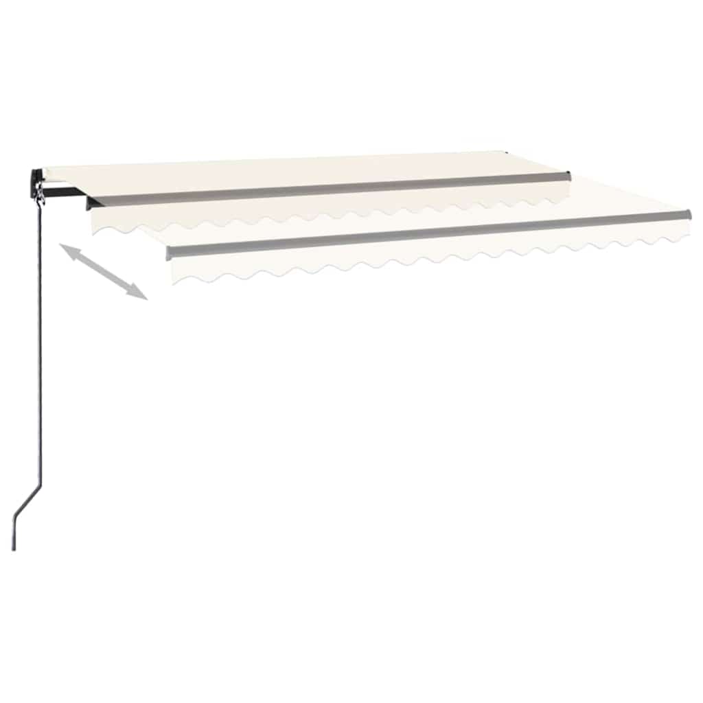 Tenda da sole manuale con LED solare 4 x 3,5 m Crema