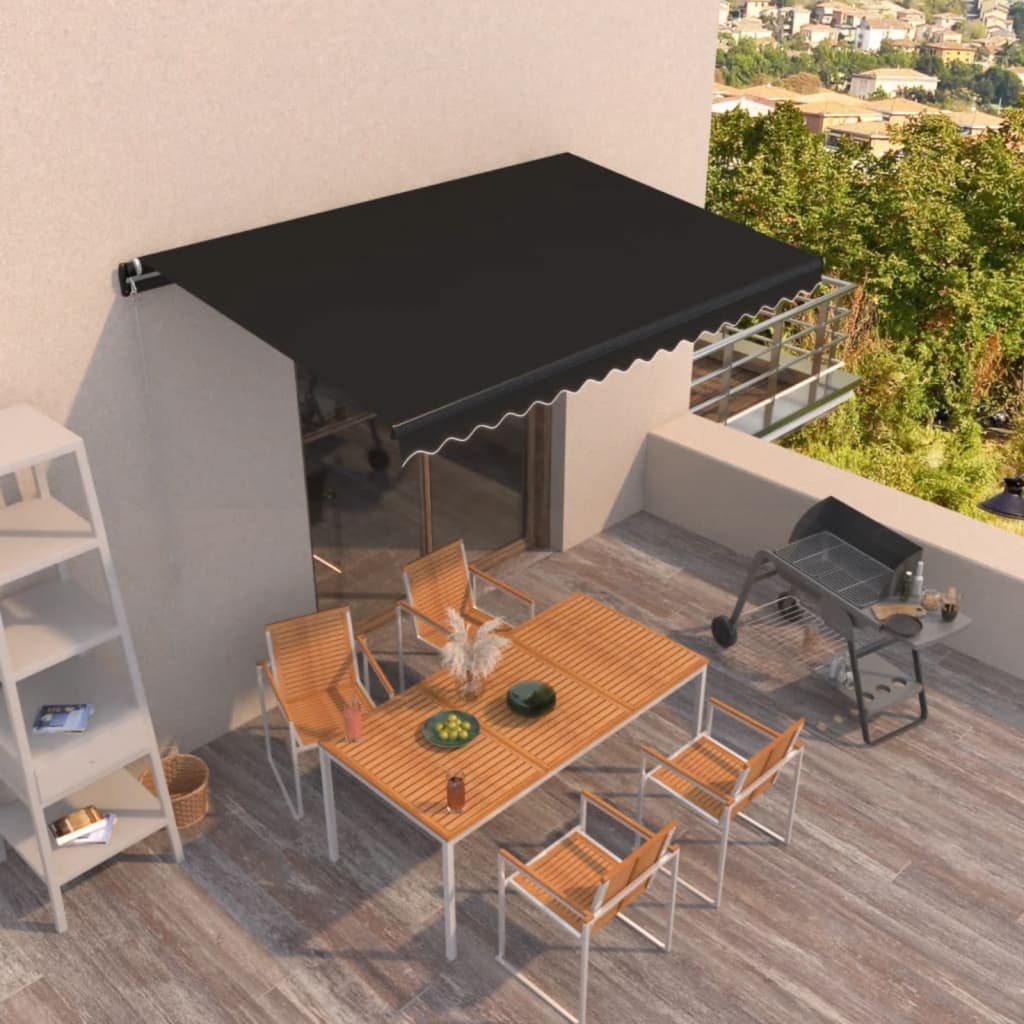 Tenda da Sole Retrattile Manuale 450x350 cm Antracite | homemem39