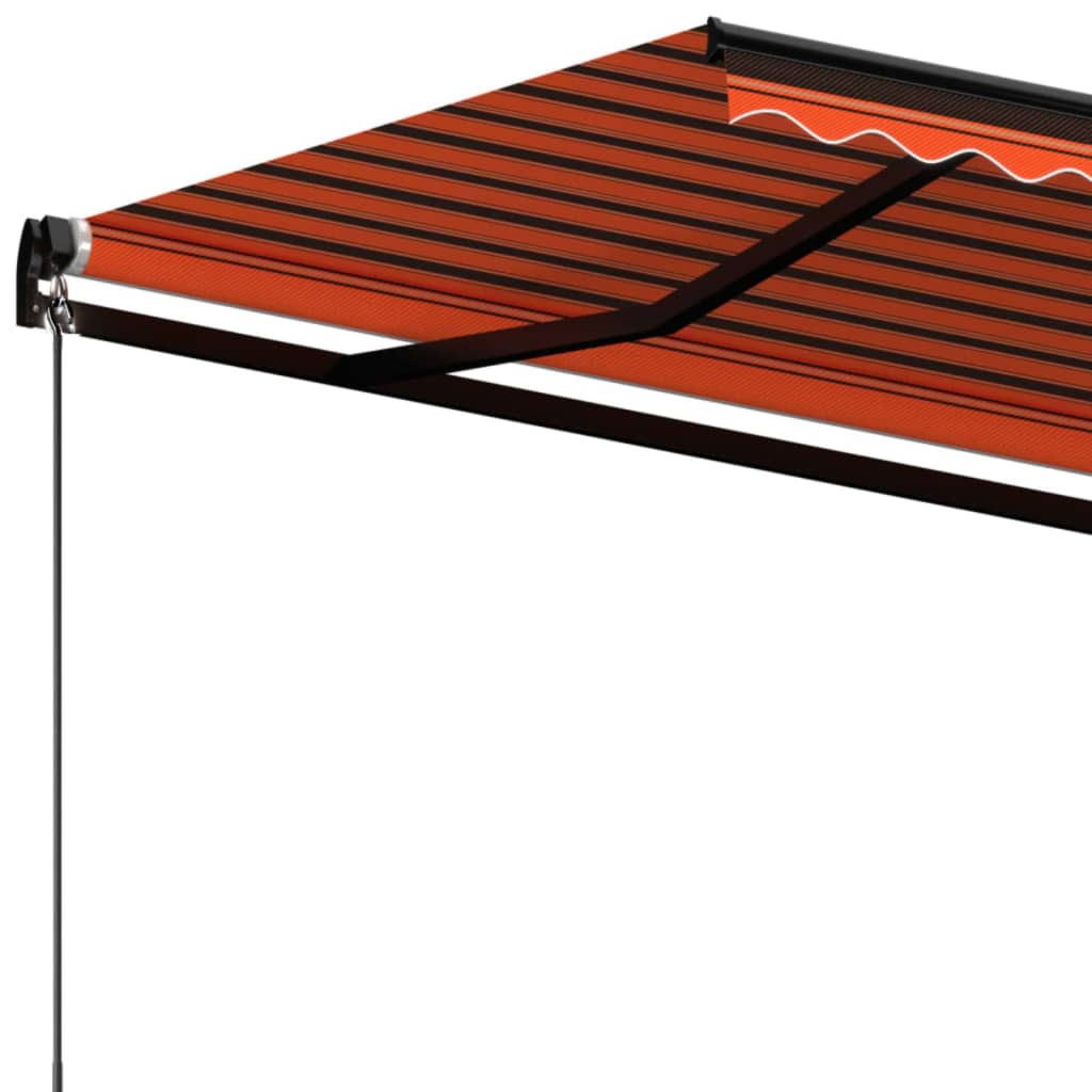 Tenda da Sole Retrattile Manuale 450x350 cm Arancione e Marrone