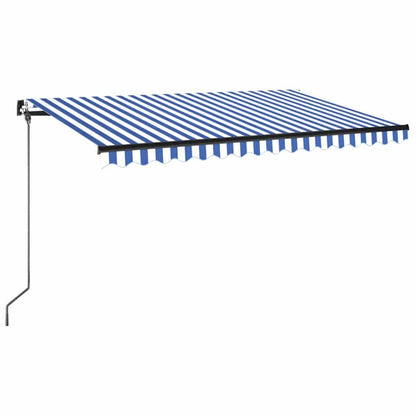 Tenda da Sole Retrattile Manuale con LED Blu e Bianca