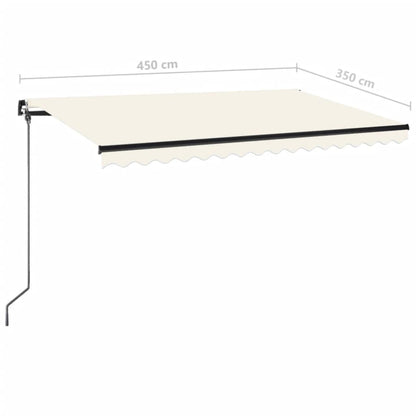 Tenda da Sole Retrattile Manuale LED 450x350 cm Crema | homemem39