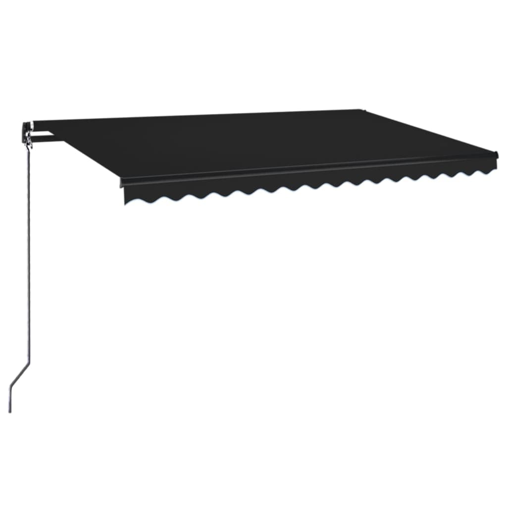 Tenda da Sole Retrattile Manuale LED 450x350 cm Antracite | homemem39