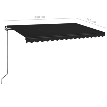 Tenda da Sole Retrattile Manuale LED 450x350 cm Antracite | homemem39