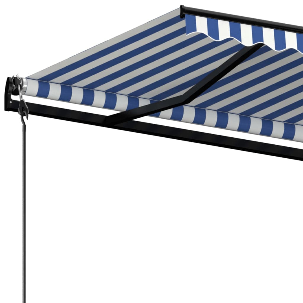 Tenda da Sole Retrattile Automatica 450x350 cm Blu e Bianca - homemem39