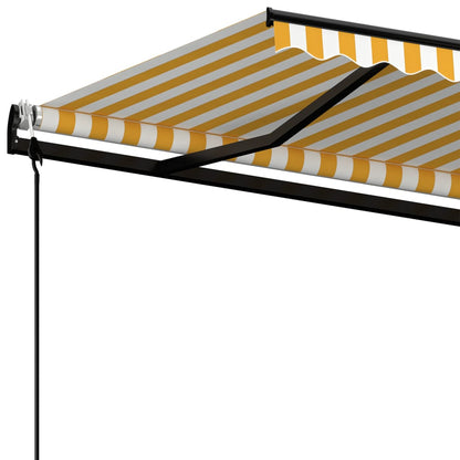 Tenda da Sole Retrattile Automatica 450x350 cm Gialla e Bianca - homemem39
