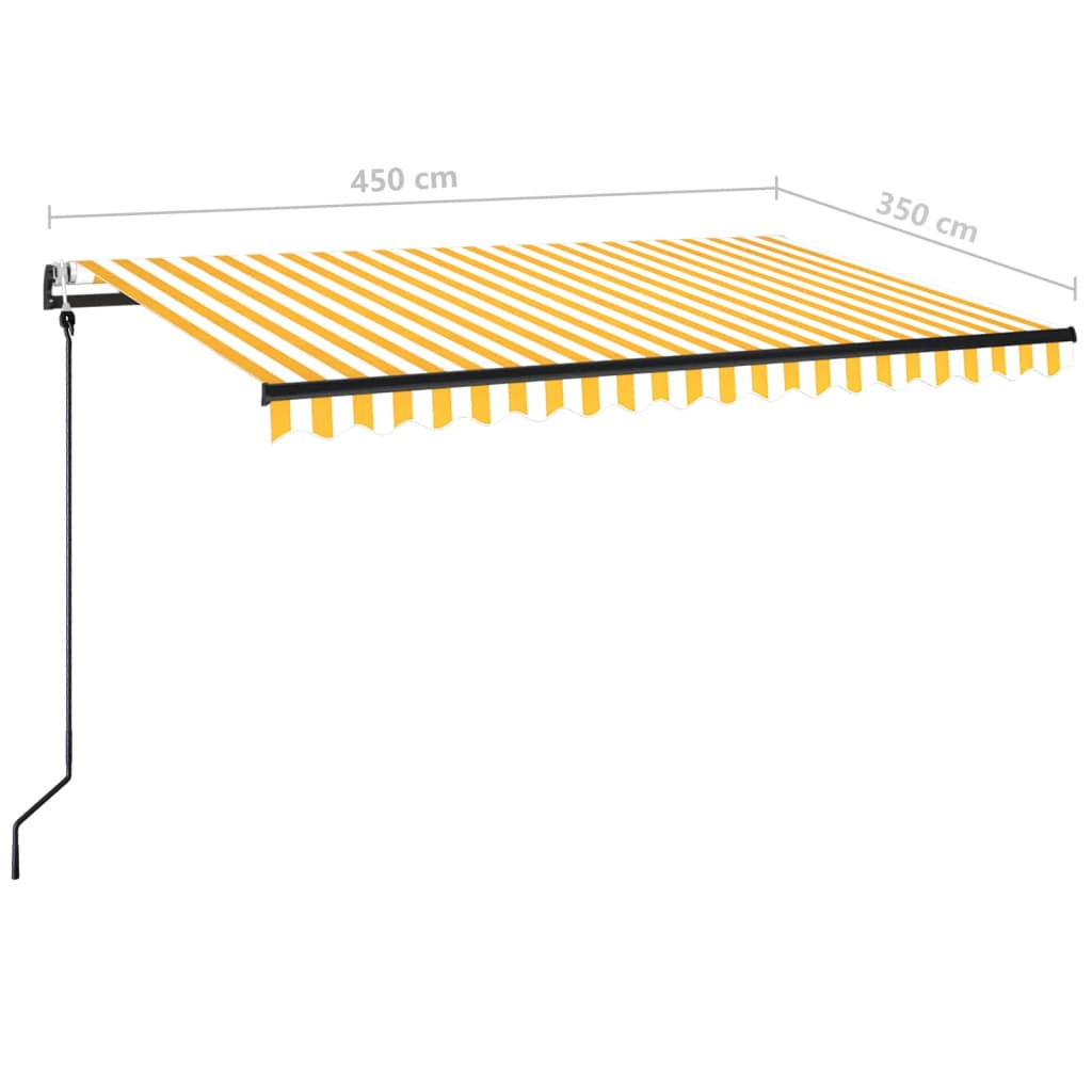 Tenda da Sole Retrattile Automatica 450x350 cm Gialla e Bianca - homemem39