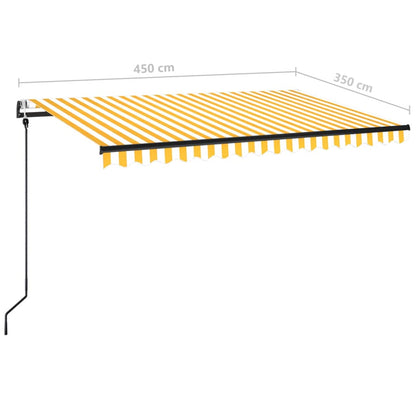Tenda da Sole Retrattile Automatica 450x350 cm Gialla e Bianca - homemem39