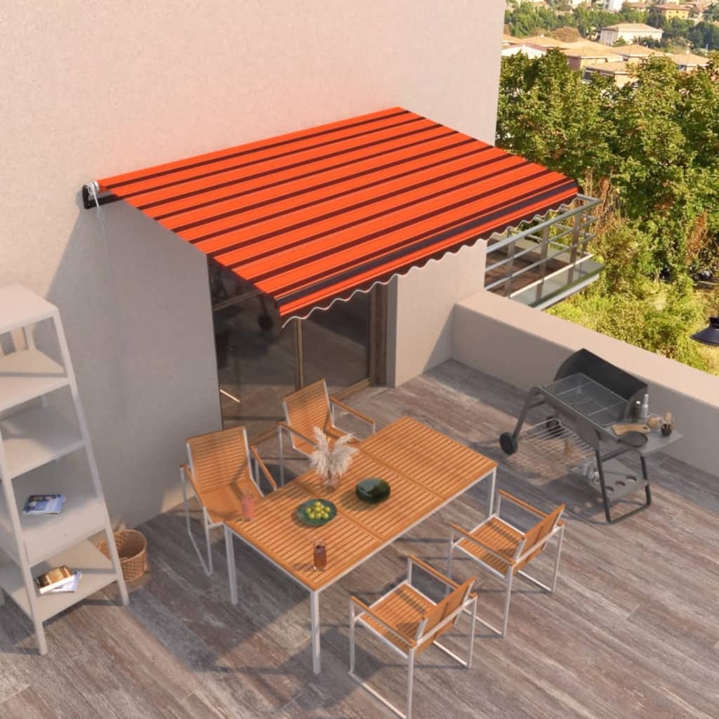 Tenda da Sole Retrattile Automatica 450x350 cm Arancio Marrone - homemem39