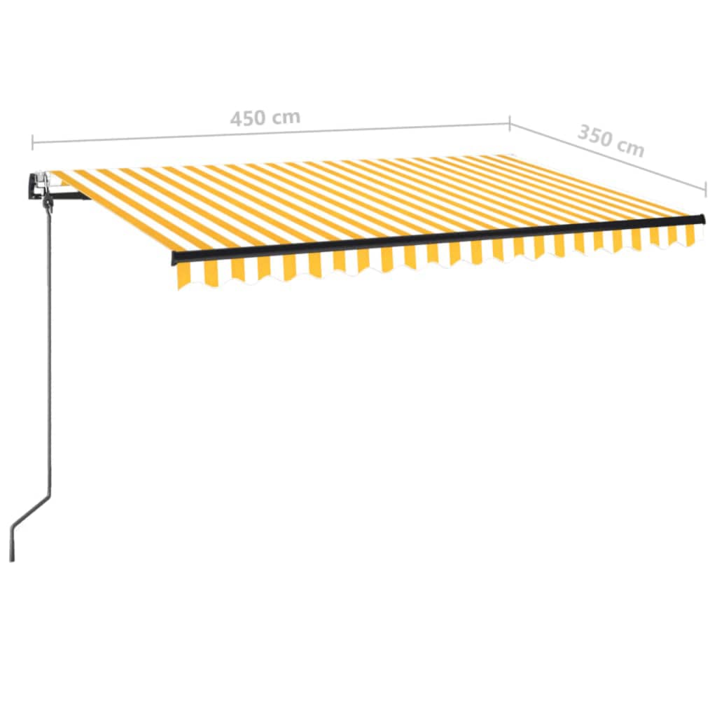 Tenda Automatica con Sensore Vento LED 450x350 cm Gialla Bianca