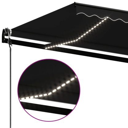 Tenda Automatica con Sensore Vento e LED 450x350 cm Antracite | homemem39