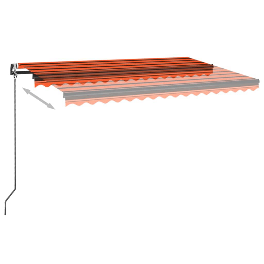Tenda Automatica Sensore Vento e LED 450x350 cm Arancio Marrone - homemem39
