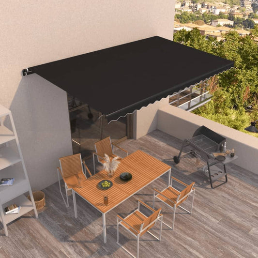 Tenda da Sole Retrattile Manuale 500x350 cm Antracite | homemem39
