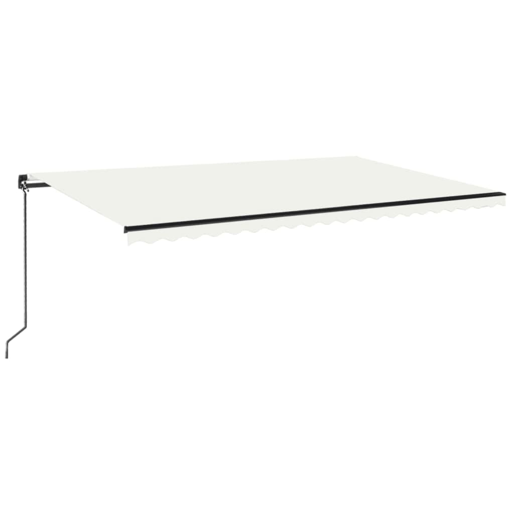 Tenda da Sole Retrattile Manuale LED 500x350 cm Crema | homemem39