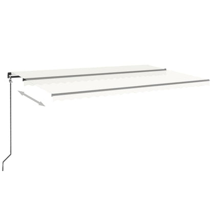Tenda da Sole Retrattile Manuale LED 500x350 cm Crema | homemem39