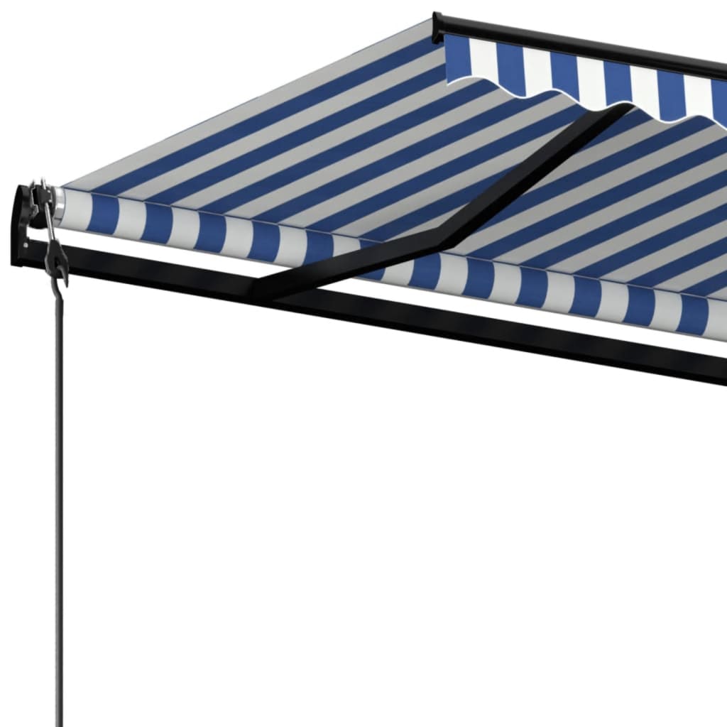 Tenda da Sole Retrattile Automatica 500x350 cm Blu e Bianca