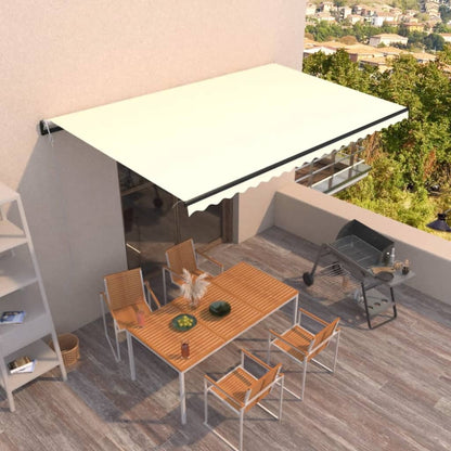 Tenda da Sole Retrattile Automatica 500x350 cm Crema | homemem39