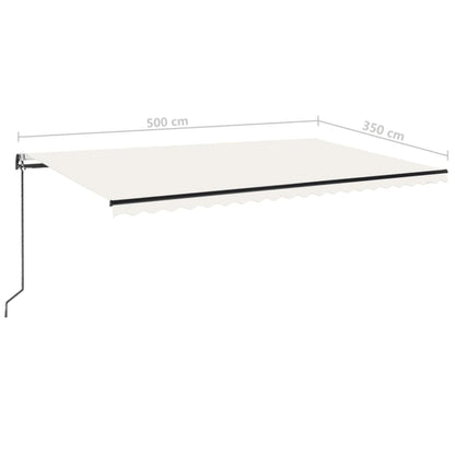Tenda Automatica con Sensore Vento e LED 500x350 cm Crema | homemem39