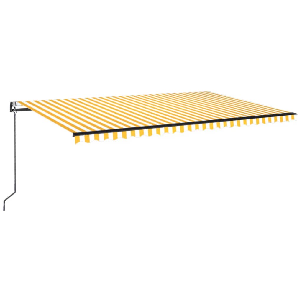 Tenda Automatica con Sensore Vento LED 500x350 cm Gialla Bianca | homemem39