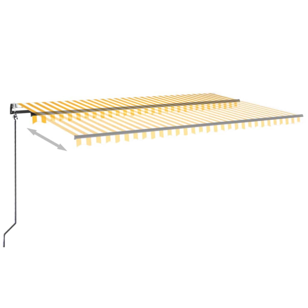 Tenda Automatica con Sensore Vento LED 500x350 cm Gialla Bianca | homemem39