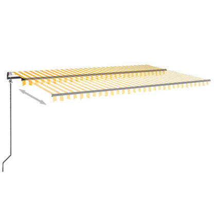 Tenda Automatica con Sensore Vento LED 500x350 cm Gialla Bianca | homemem39