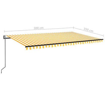 Tenda Automatica con Sensore Vento LED 500x350 cm Gialla Bianca | homemem39