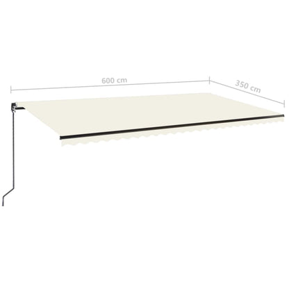 Tenda da Sole Retrattile Manuale 600x350 cm Crema | homemem39
