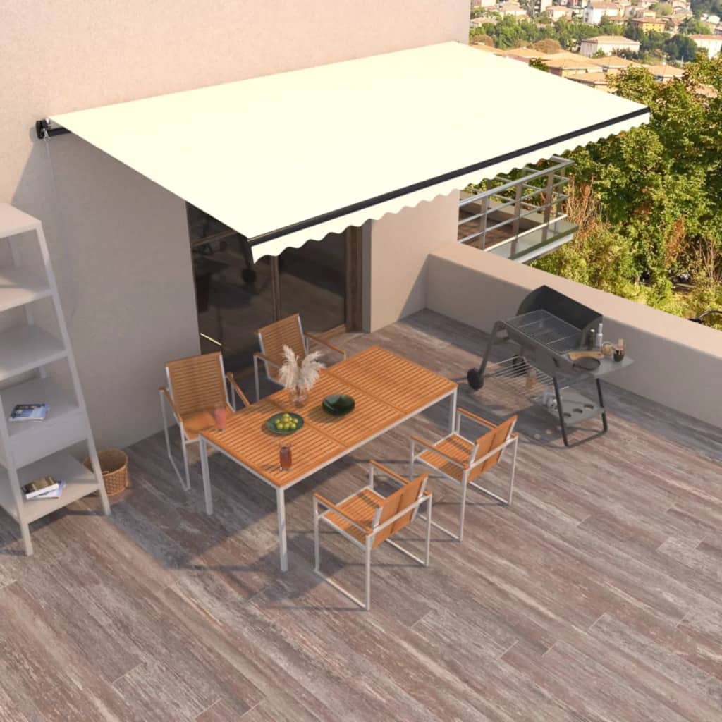 Tenda da Sole Retrattile Manuale 600x350 cm Crema | homemem39