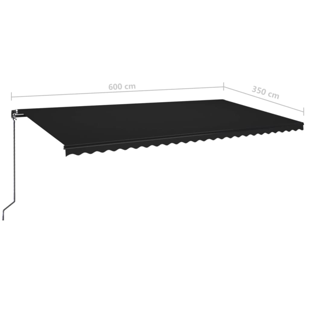 Tenda da Sole Retrattile Manuale 600x350 cm Antracite | homemem39