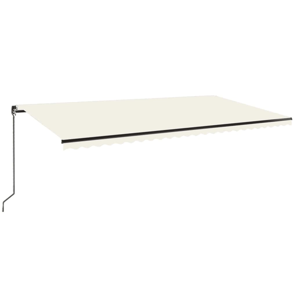 Tenda da Sole Retrattile Manuale con LED 600x350 cm Crema | homemem39