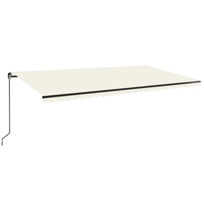 Tenda da Sole Retrattile Manuale con LED 600x350 cm Crema | homemem39