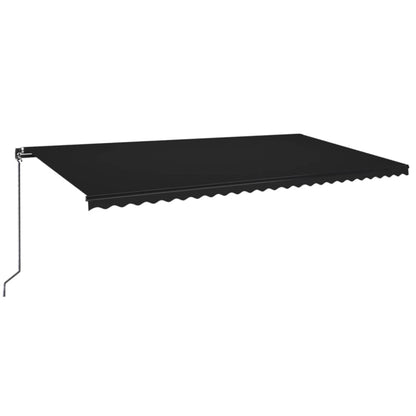 Tenda da Sole Retrattile Manuale con LED 600x350 cm Antracite | homemem39
