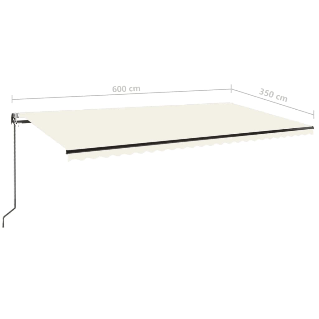 Tenda Automatica con Sensore Vento e LED 600x350 cm Crema | homemem39