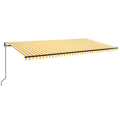 Tenda Automatica Sensore Vento e LED 600x350 cm Gialla Bianca | homemem39
