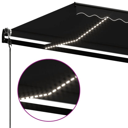 Tenda Automatica con Sensore Vento e LED 600x350 cm Antracite | homemem39