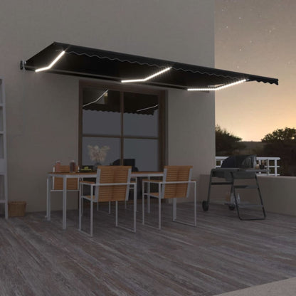 Tenda Automatica con Sensore Vento e LED 600x350 cm Antracite | homemem39