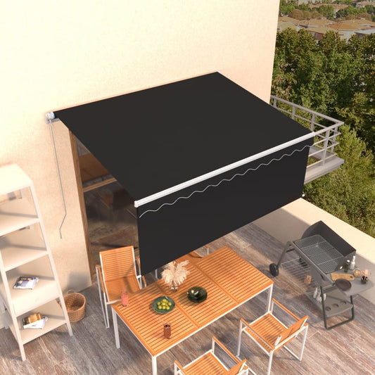 Tenda da Sole Retrattile Manuale con Parasole 3x2,5 m Antracite | homemem39