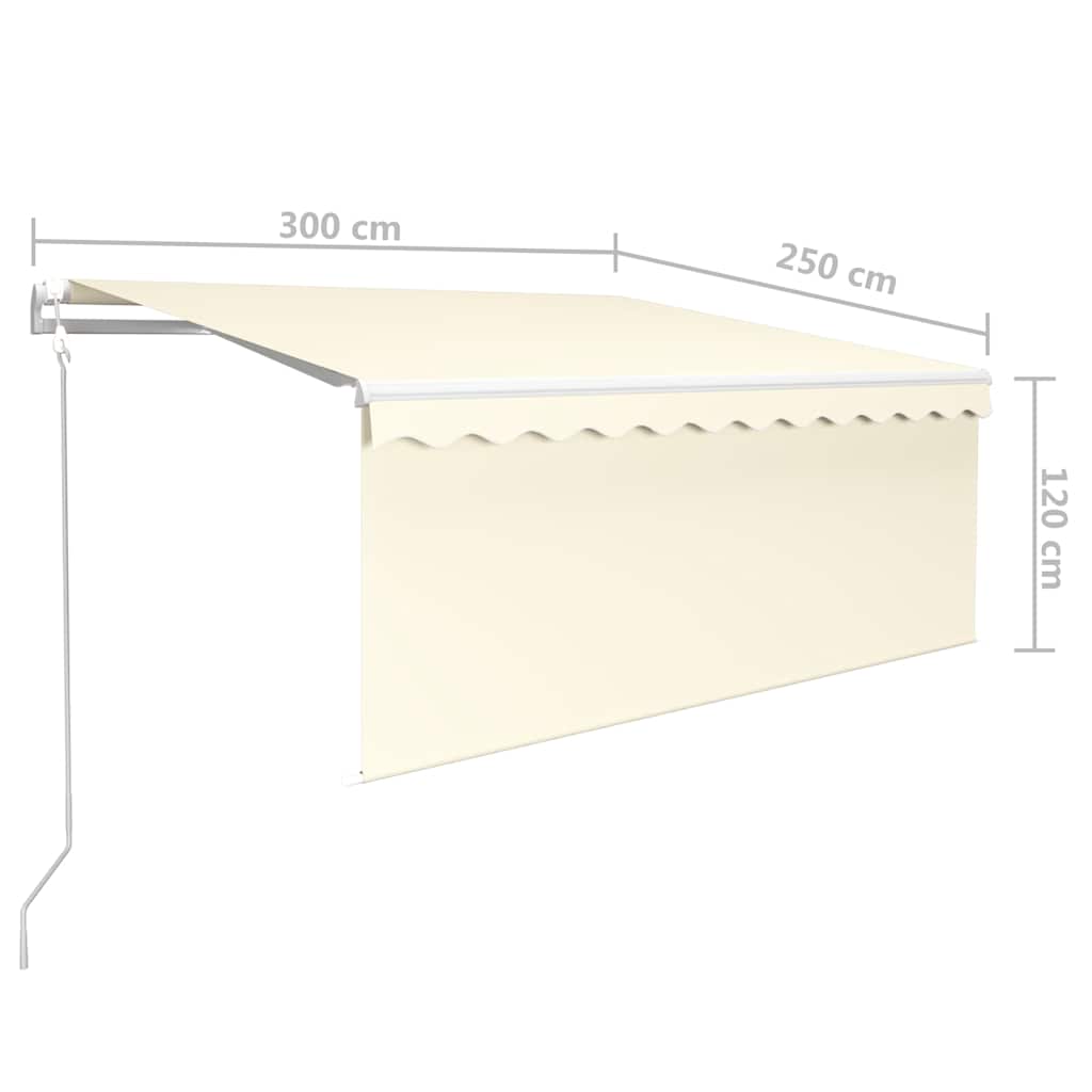 Tenda da Sole Retrattile Automatica con Parasole 3x2,5m Crema - homemem39