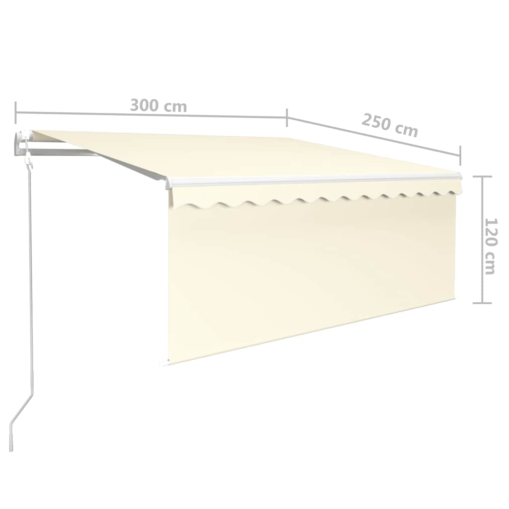 Tenda Automatica con Parasole LED e Sensore Vento 3x2,5m Crema | homemem39