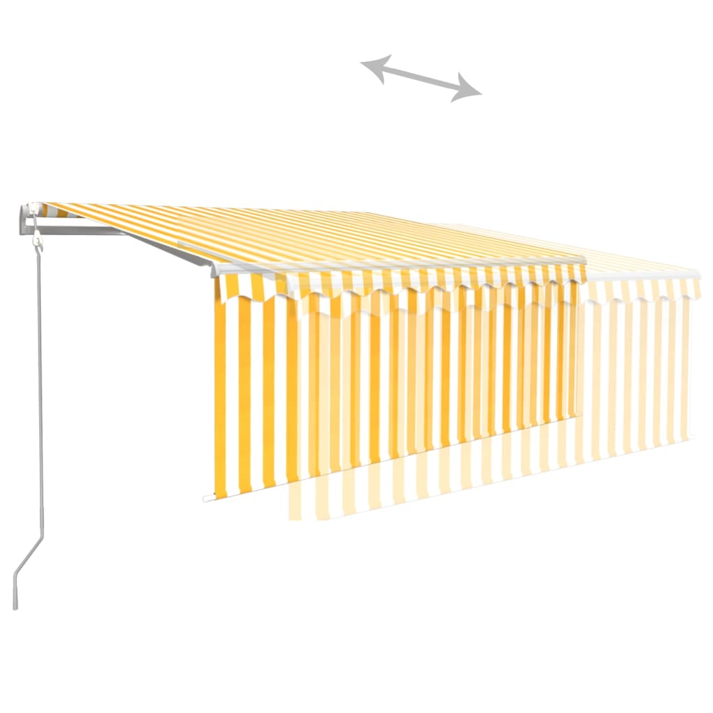 Tenda Automatica con LED Sensore Vento 3x2,5 m Giallo Bianco | homemem39