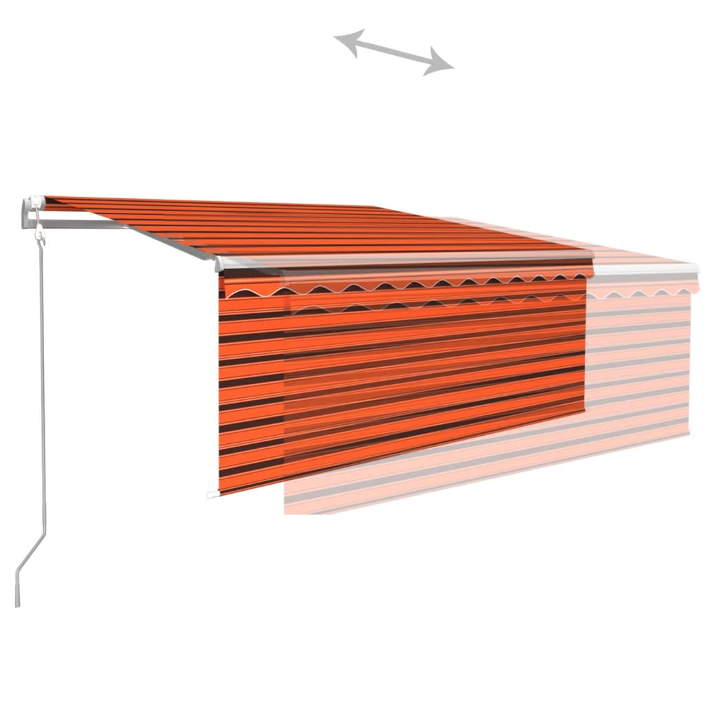 Tenda Automatica LED Sensore Vento 3,5x2,5m Arancione Marrone | homemem39